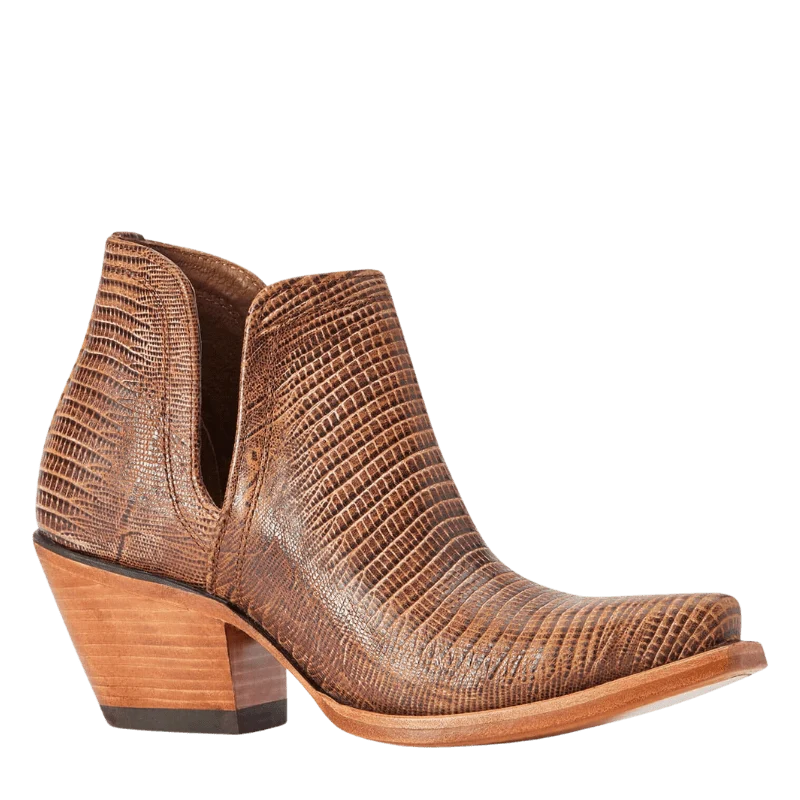 Ariat Women's Dixon Brown Lizard Print Booties 10042456