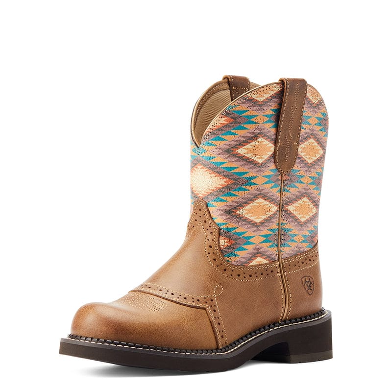 Ariat Women's Fatbaby Heritage Farrah Coastal Tan/Blanket Print Western Boots 10044438 - Image 2