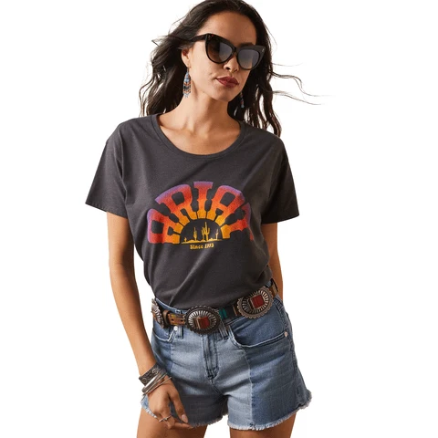 Ariat Women's Rainbow Charcoal Heather T-Shirt 10044606 - Image 2