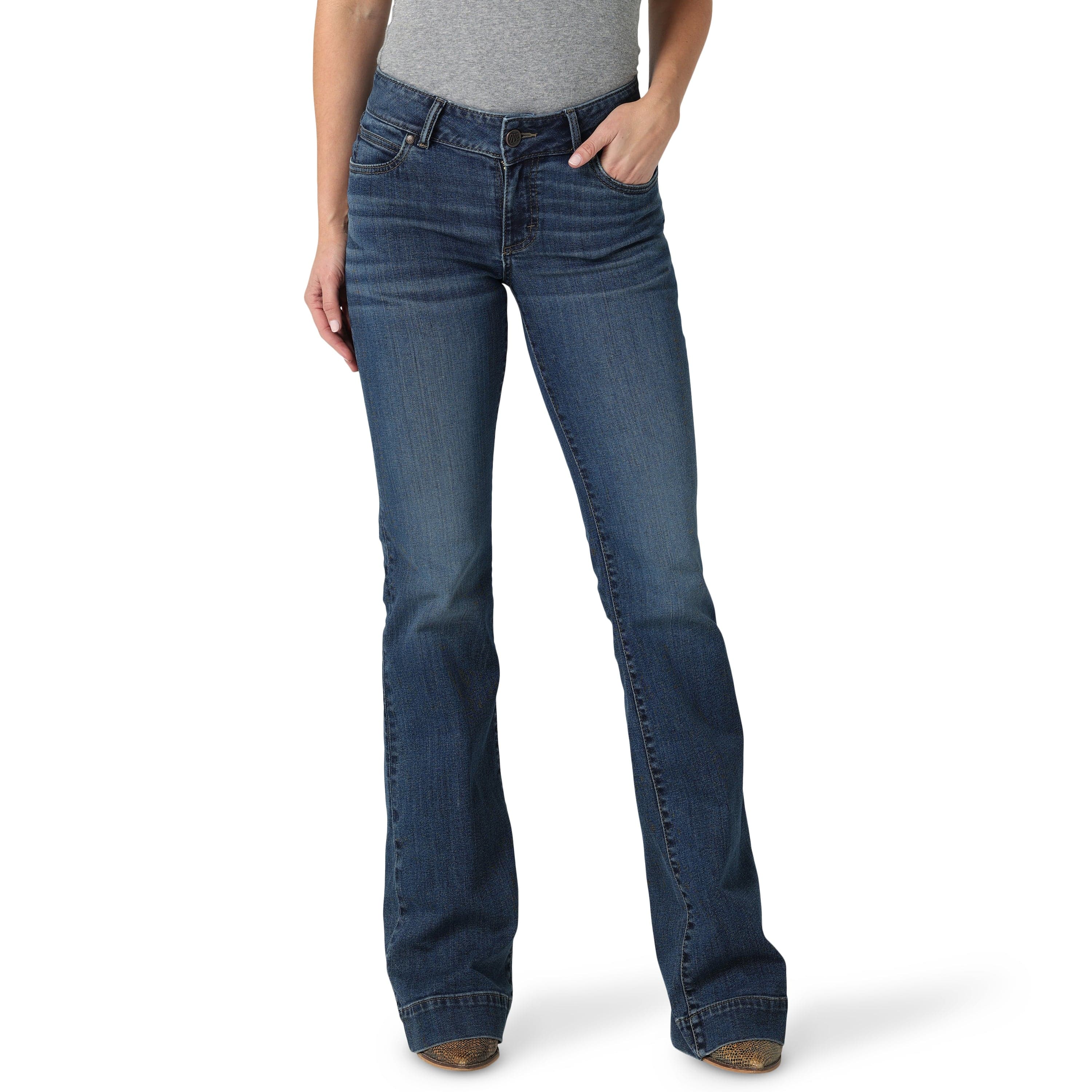 Wrangler Women's Retro Mae Mid Rise Wide Leg Jeans 2328737 - Image 3