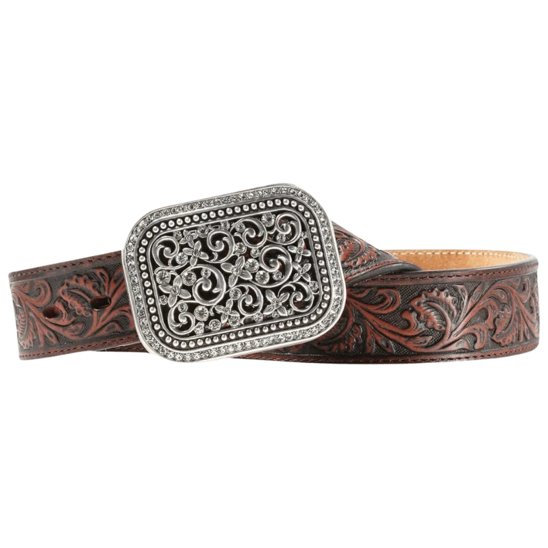 Ariat Women's Rhinestone Fillagree Brown Belt A10006957