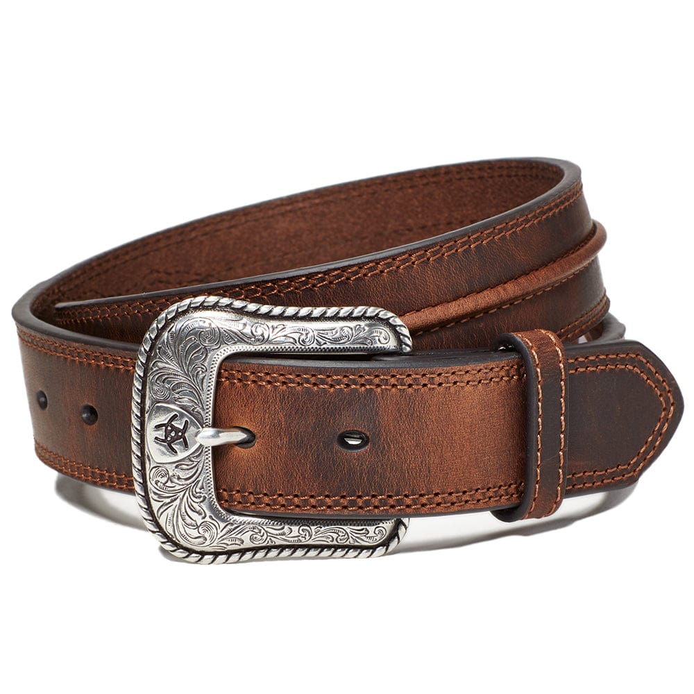 Ariat Men's Brown Rowdy Center Leather Belt A1019444