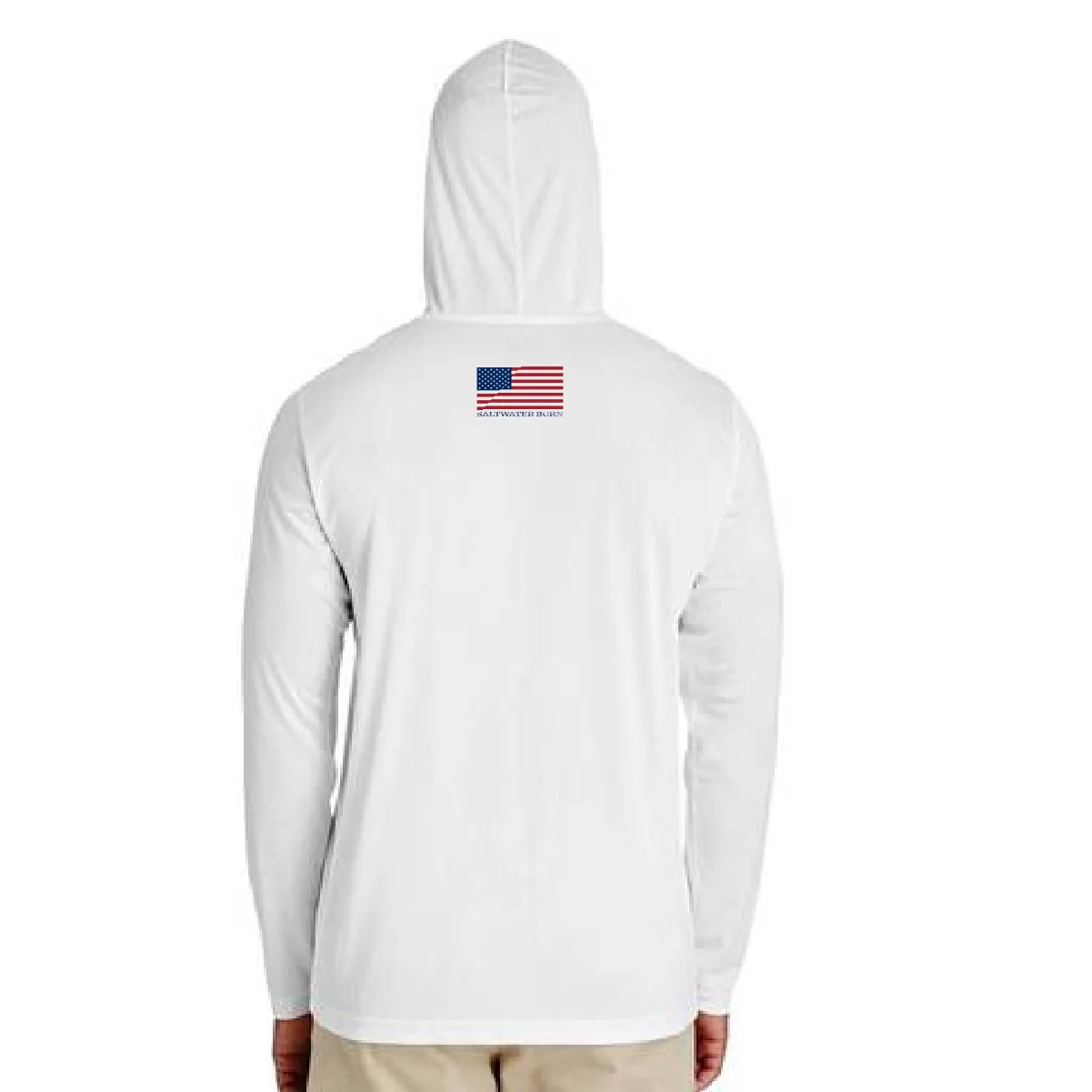 American Flag Long Sleeve UPF 50+ Dry-Fit Hoodie - Image 2