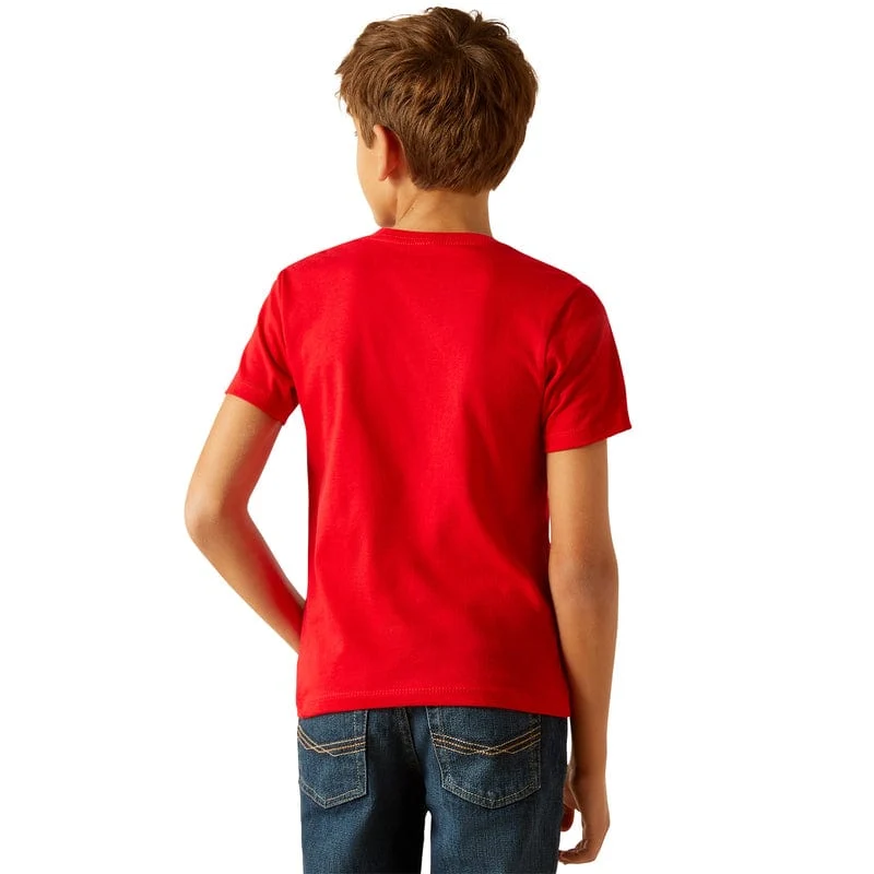 Ariat Boys "Ariat Kid" Red Short Sleeve Graphic T-Shirt 10051429 - Image 3