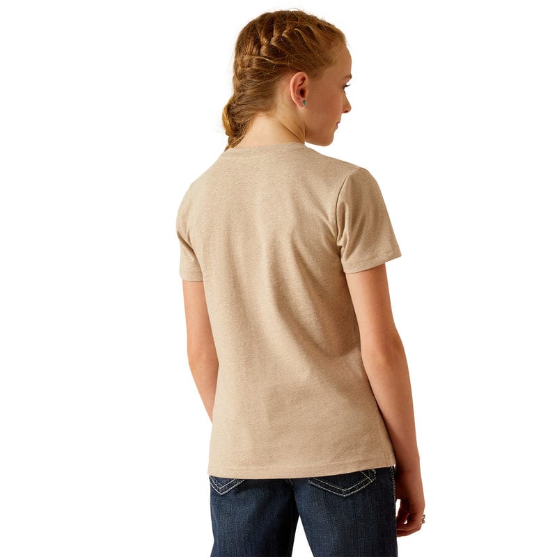 Ariat Girls Cowgirl Desert Oatmeal Heather Graphic T-Shirt 10048592 - Image 3