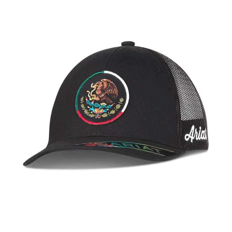 Ariat Men's Black Mexico Flag Eagle Snapback Ball Cap A300052001