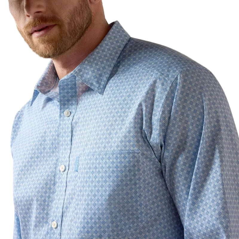 Ariat Men's Blissful Blue medallion Everything Classic Fit Western Shirt 10071589 - Image 4