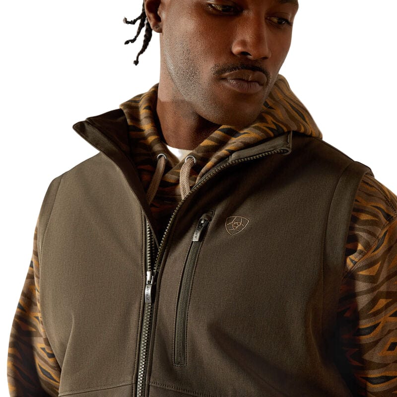 Ariat Men's Dark Green Heather Logo Softshell Vest 10062591 - Image 4