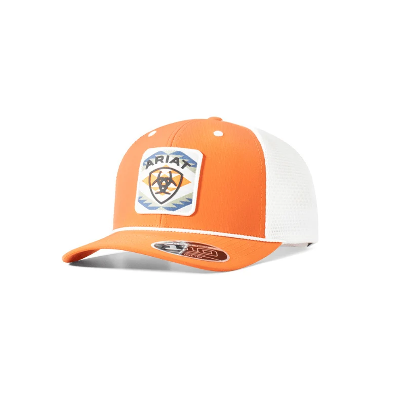 Ariat Men's FlexFit Orange Southwest Patch Snapback Ball Cap A300083526