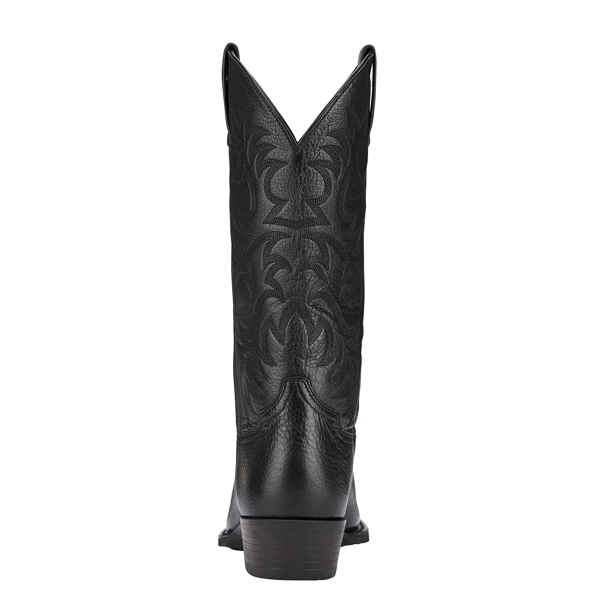 Ariat Men's Black Deertan Heritage R Toe Western Boots 10002218 - Image 3