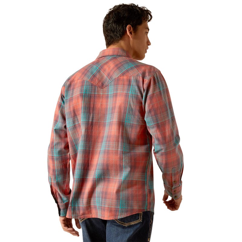 Ariat Men's Hernan Retro Fit Burnt Sienna Long Western Snap Shirt 10048494 - Image 3
