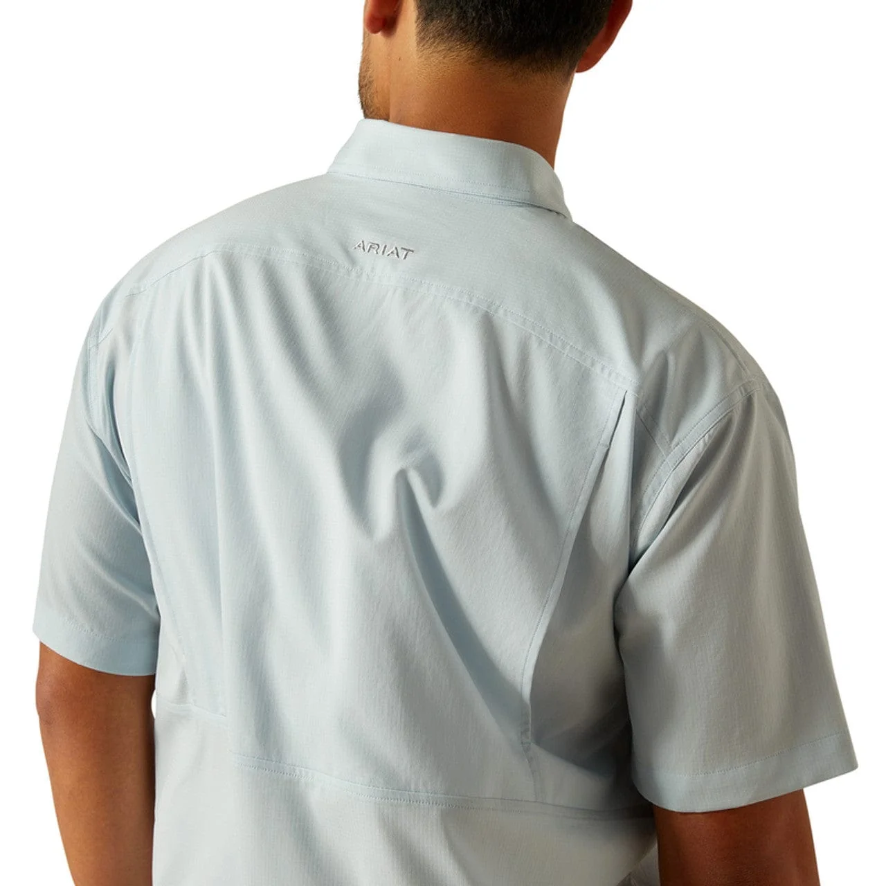 Ariat Men's Light Blue VentTek Papyrus Short Sleeve Button Down Shirt 10058814 - Image 5