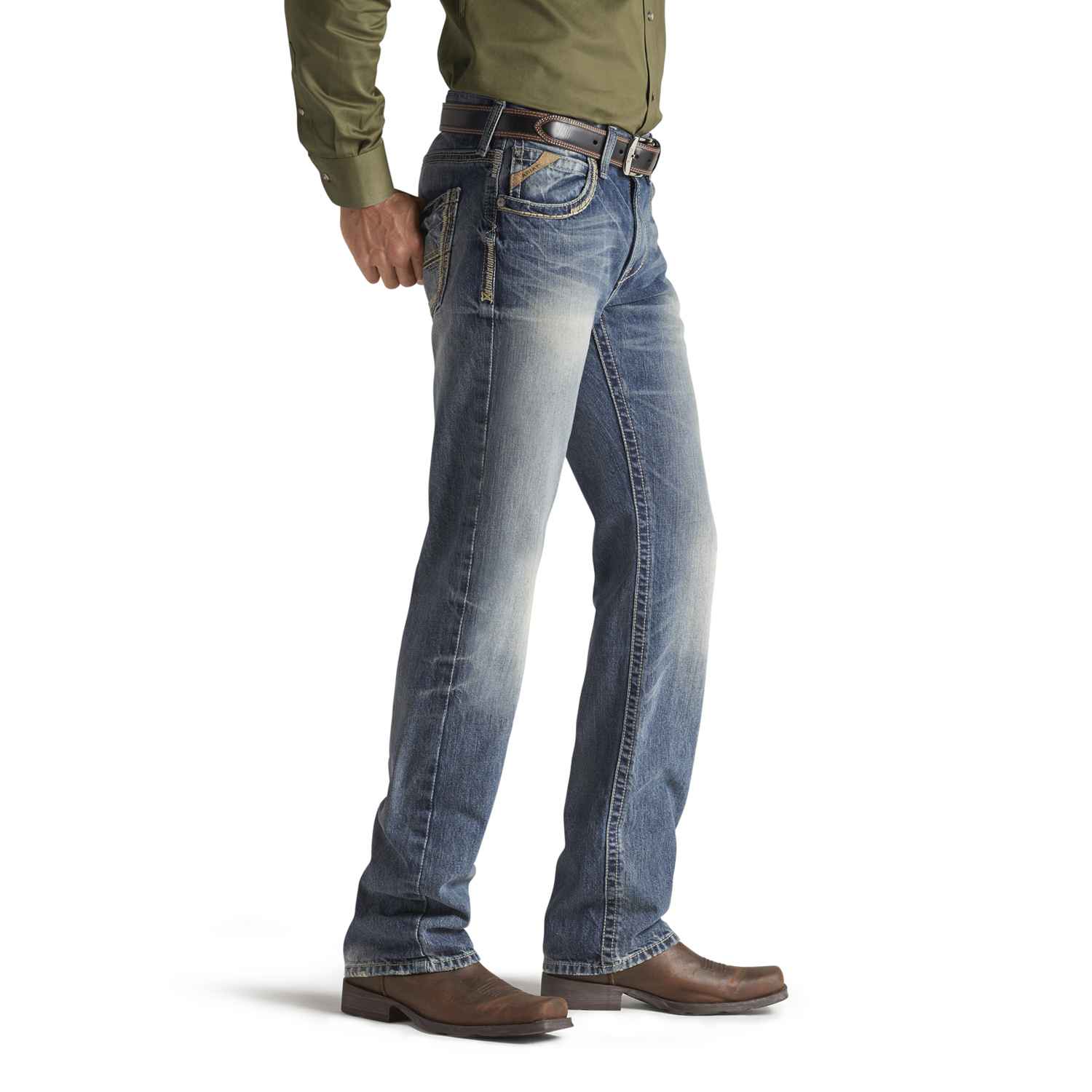 Ariat Men's M5 Slim Gambler Stackable Straight Leg Jeans 10012703 - Image 3
