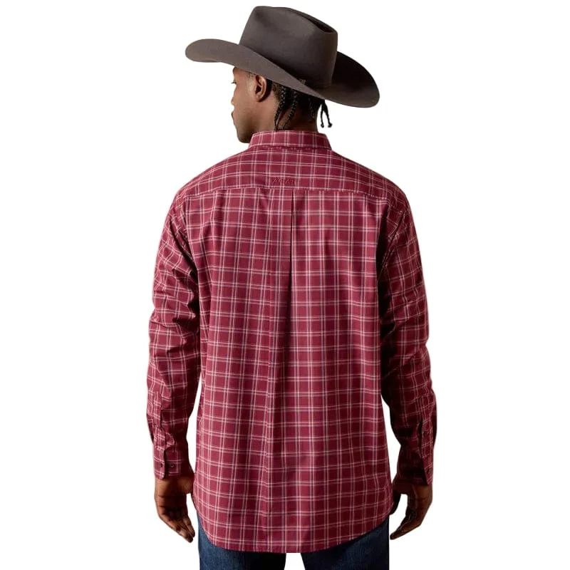 Ariat Men's Maroon Banner Plaid Pro Series Tidus Western Shirt 10071581 - Image 2