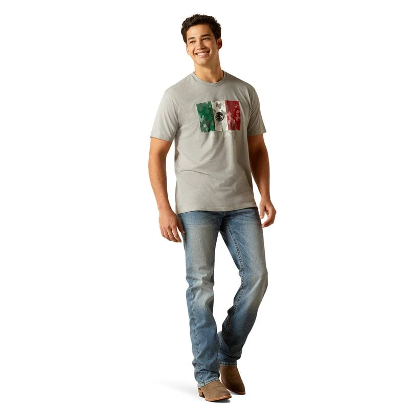 Ariat Men's Mexico Camo Flag Stone Heather Short Sleeve Graphic T-Shirt 10051751 - Image 4