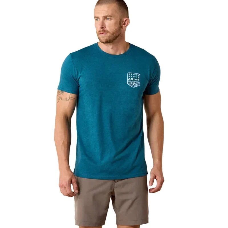 Ariat Men's Monaco Blue Patriotic Badge Tee 10073965