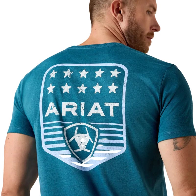 Ariat Men's Monaco Blue Patriotic Badge Tee 10073965 - Image 3