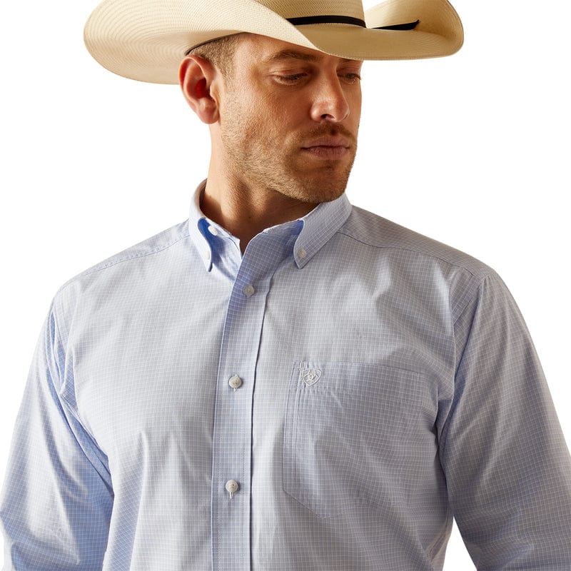 Ariat Men's Pro Series Dabney Light Blue Long Sleeve Button Down Classic Fit Shirt 10048427 - Image 2
