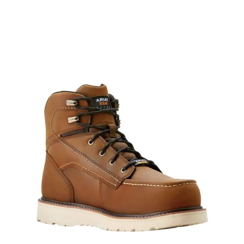 Ariat Men's Rebar Wedge Moc Toe 6" Waterproof Composite Toe Work Boot 10053615