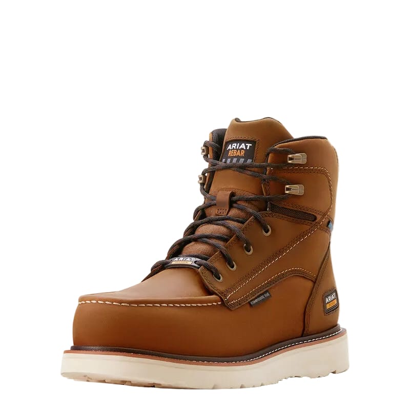 Ariat Men's Rebar Wedge Moc Toe 6" Waterproof Composite Toe Work Boot 10053615 - Image 3