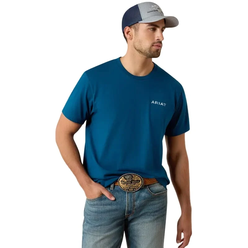 Ariat Men's Sailor Blue Liquid Stamp Flag T-Shirt 10062952