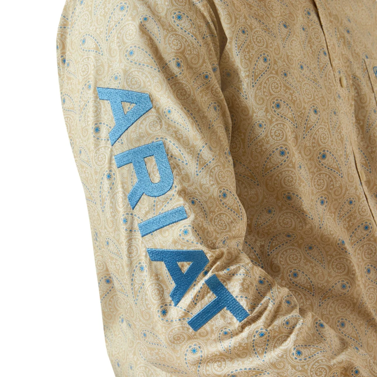 Ariat Men's Team Alder Fitted Khaki Print Button Down Western Shirt 10058978 - Image 4
