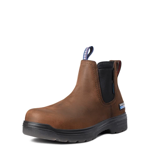 Ariat Men's Turbo Chelsea USA Assembled Waterproof Carbon Toe Work Boots 10036738 - Image 2