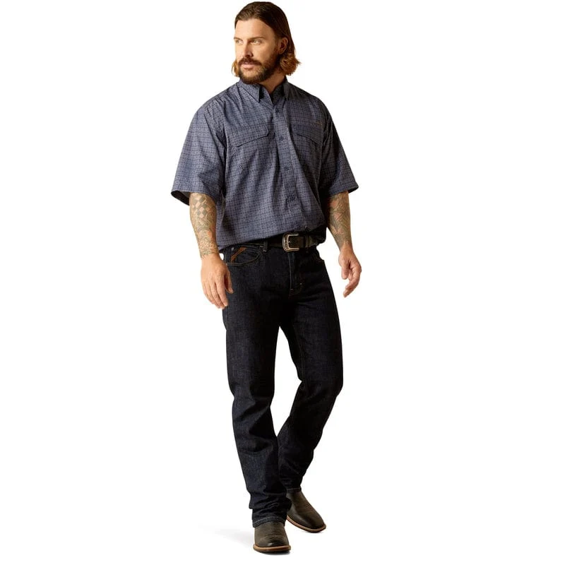 Ariat Men's VentTEK Outbound Mood Indigo Short Sleeve Classic Fit Shirt 10048785 - Image 6