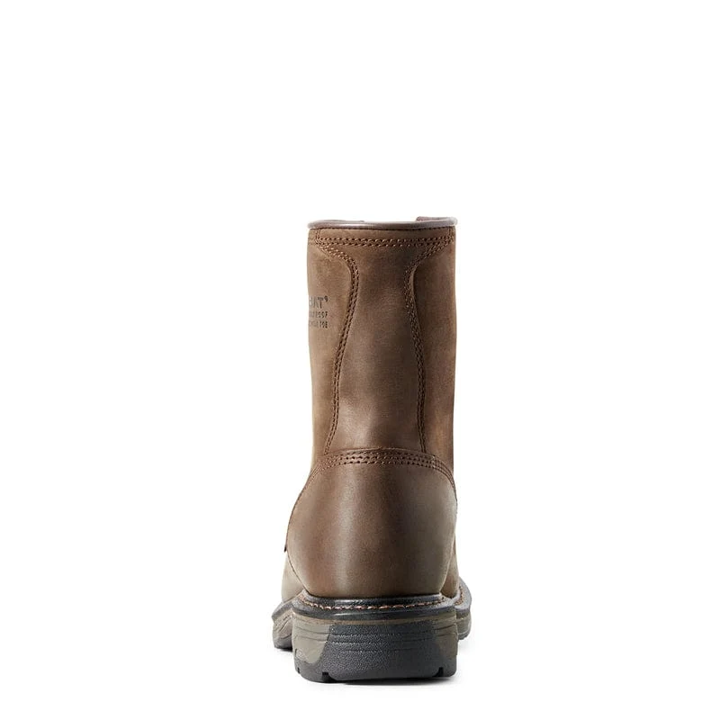 Ariat Men's WorkHog Oily Distressed Brown Waterproof Composite Toe Work Boots 10011943 - Image 4