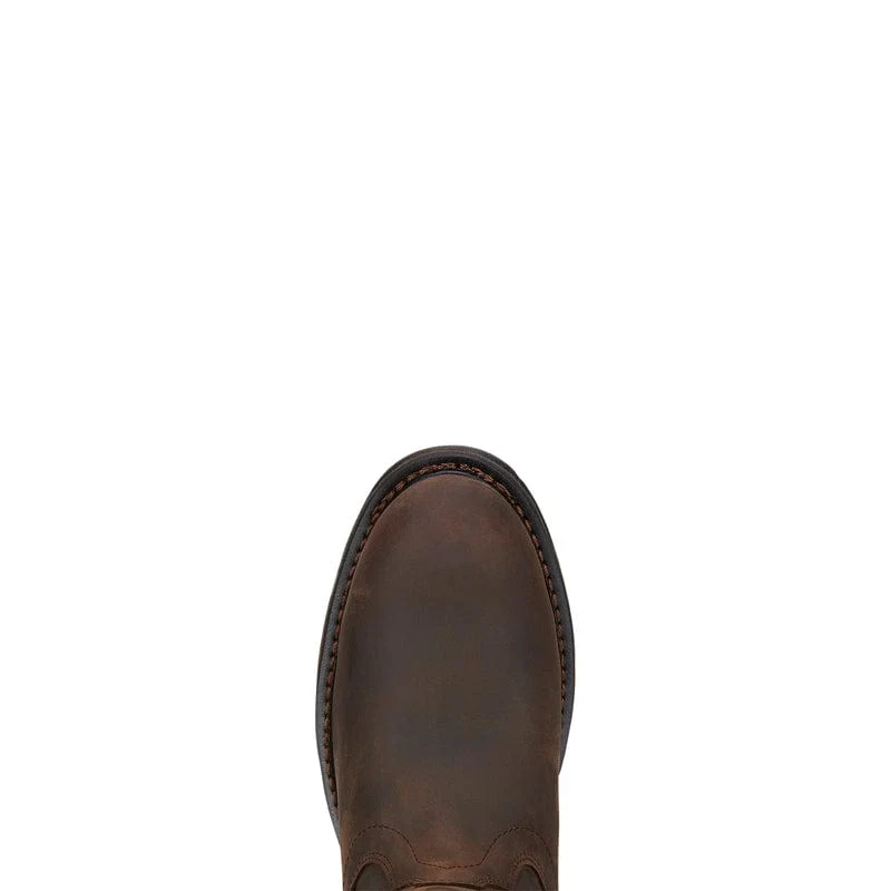Ariat Men's Oily Distressed Brown WorkHog Waterproof Composite Toe Work Boots 10001200 - Image 4