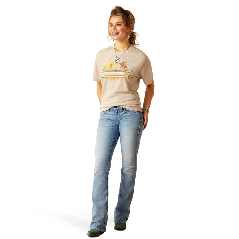 Ariat Women's Cowgirl Desert Oatmeal Heather Graphic T-Shirt 10048680 - Image 4