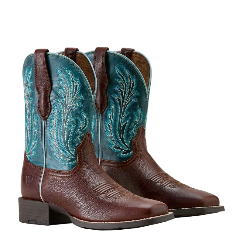 Ariat Women's Oiled Teak and Loyal Blue Round Up Western Boot 10064073 - Image 2