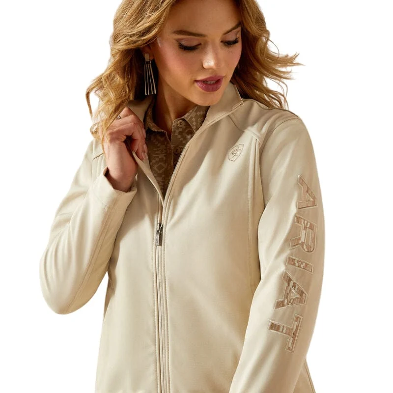 Ariat Women's Oyster Grey Dune Logo Softshell Jacket 10062306 - Image 4