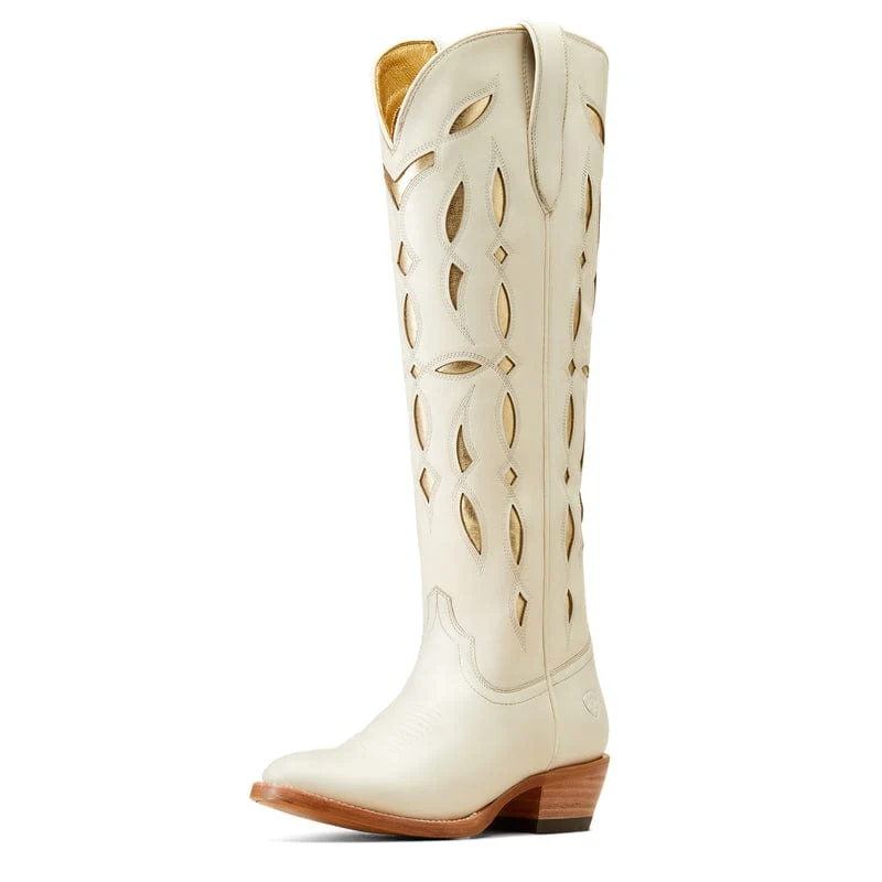 Ariat Women's Saylor StretchFit Blanco White Round Toe Western Boot 10046965 - Image 3