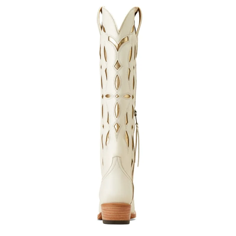 Ariat Women's Saylor StretchFit Blanco White Round Toe Western Boot 10046965 - Image 4