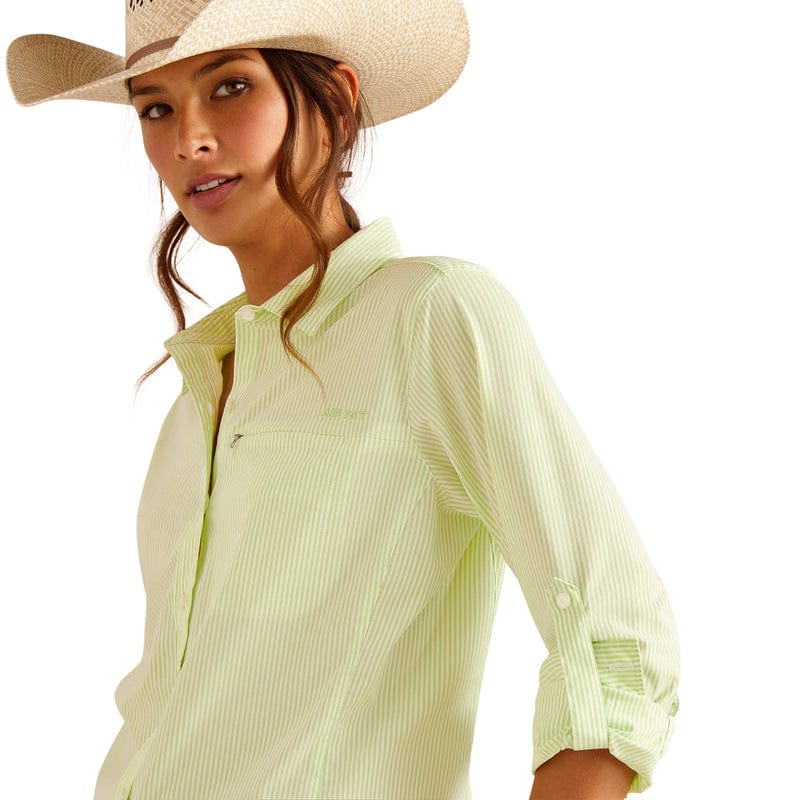 Ariat Women's VentTEK Lime Stripe Long Sleeve Button Down Stretch Shirt 10048860 - Image 4