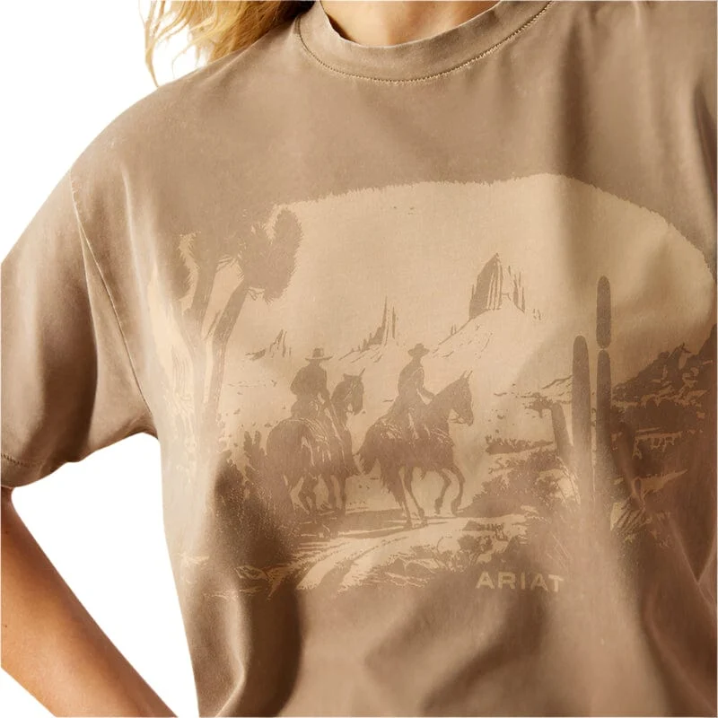 Ariat Women's Washed Greige Western Mural T-Shirt 10055131 - Image 4