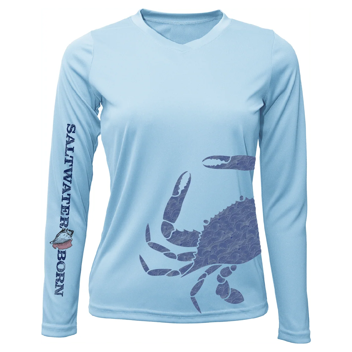 Blue Crab Wrap Women's Long Sleeve UPF 50+ Dry-Fit Shirt - Image 27