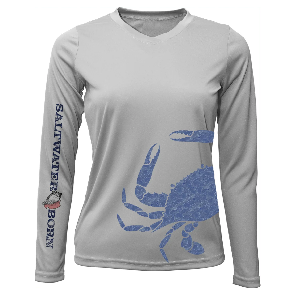 Blue Crab Wrap Women's Long Sleeve UPF 50+ Dry-Fit Shirt - Image 30