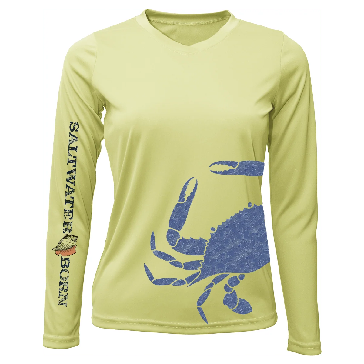 Blue Crab Wrap Women's Long Sleeve UPF 50+ Dry-Fit Shirt - Image 38