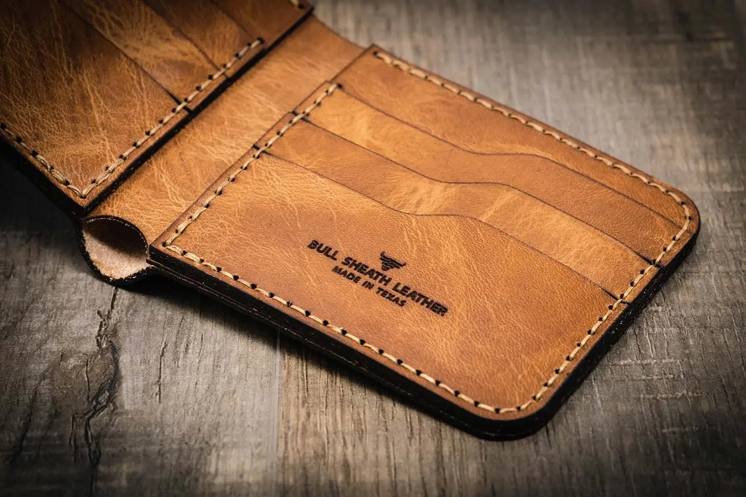 Bull Sheath Leather Men's Big Bend Bifold Wallet - Image 5