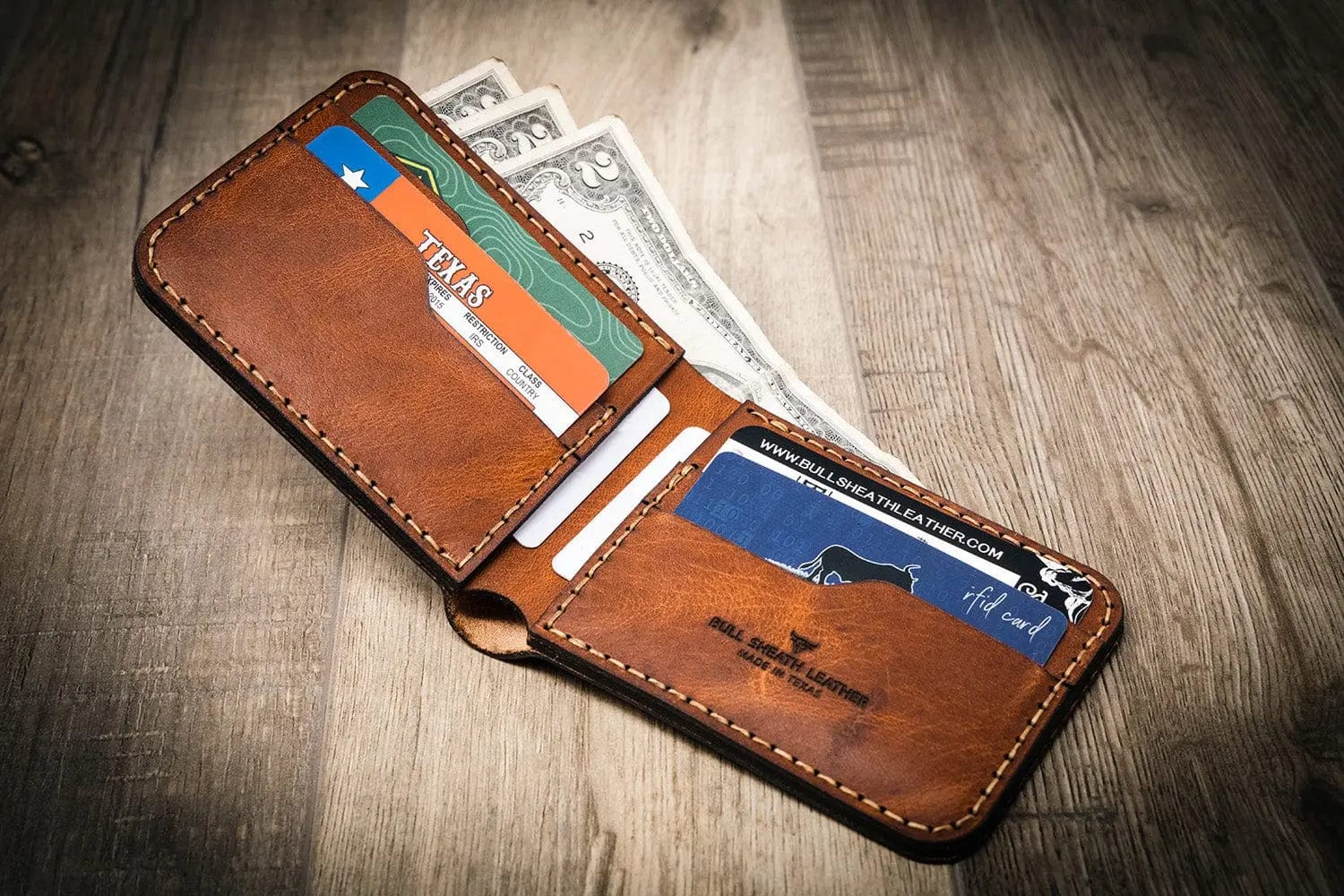 Bull Sheath Leather Men's Western Bifold Wallet - Image 17