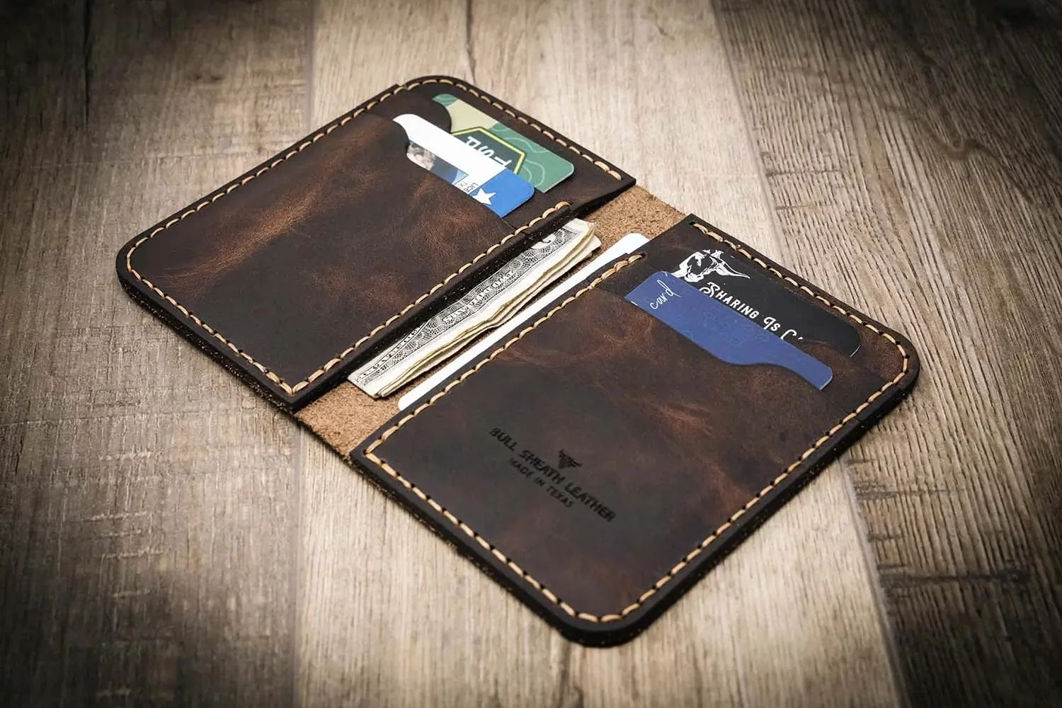 Bull Sheath Leather Men's Western Vertical Wallet - Image 8