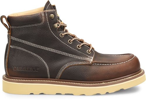 Carolina Men's 6" Flatiron Moc Toe Brown Work Boots CA7043 - Image 2