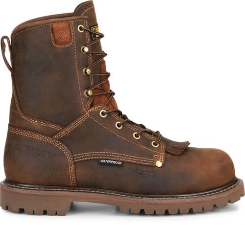 Carolina Mens 8" Brown Waterproof Composite Toe Work Boots CA8528 - Image 2