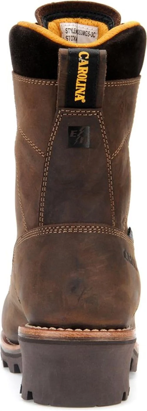 Carolina Men's 8" Waterproof Birch Logger Work Boots CA7022 - Image 3