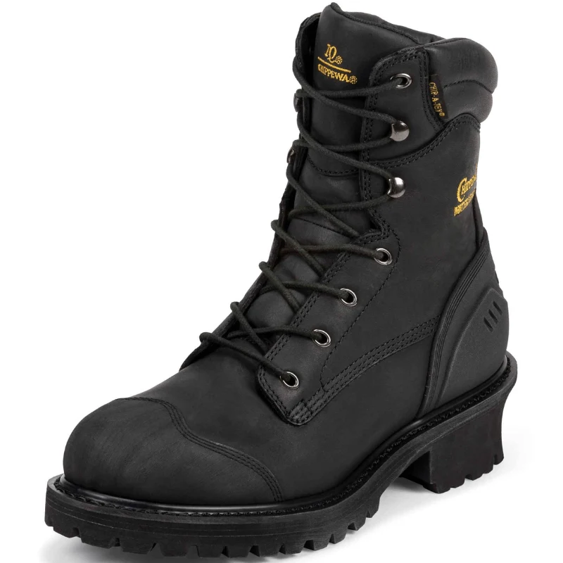 Chippewa Men's Black Logger Insulated Waterproof Work Boots 55058 - Image 2