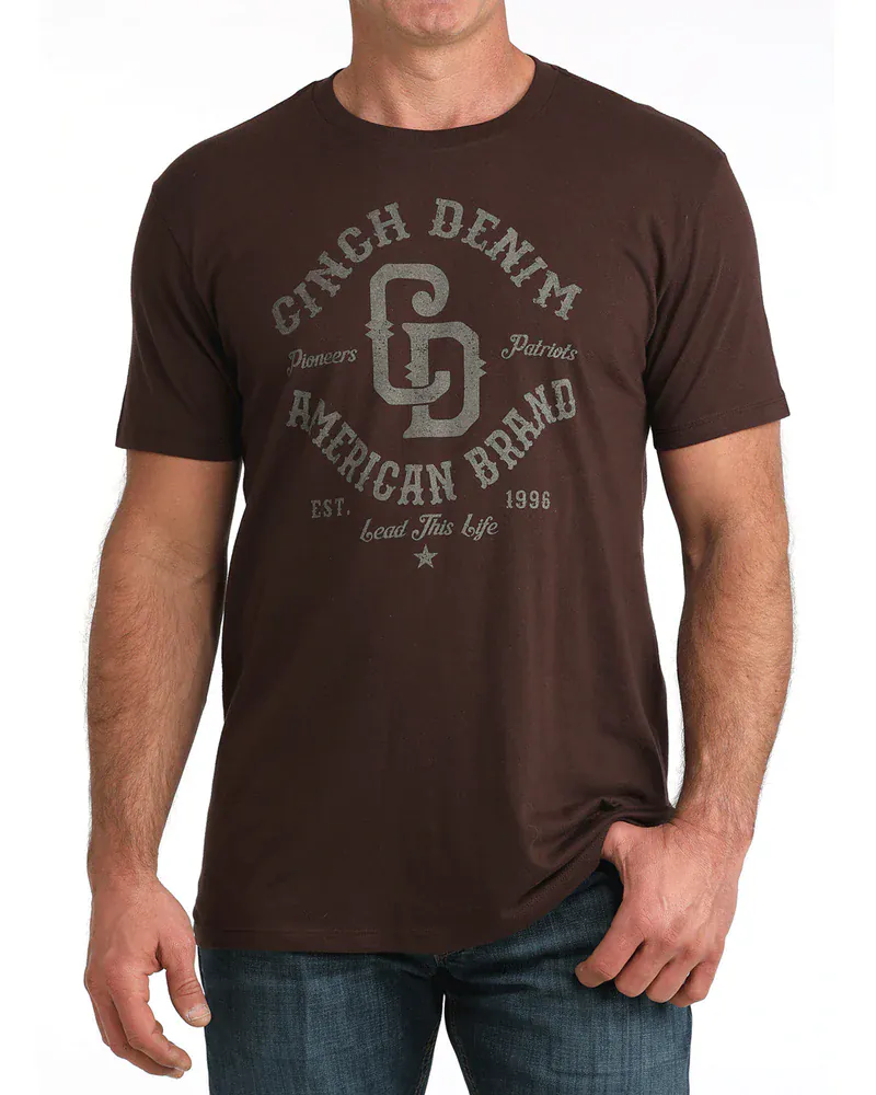Cinch Men's Brown Graphic Tee MTT1690716