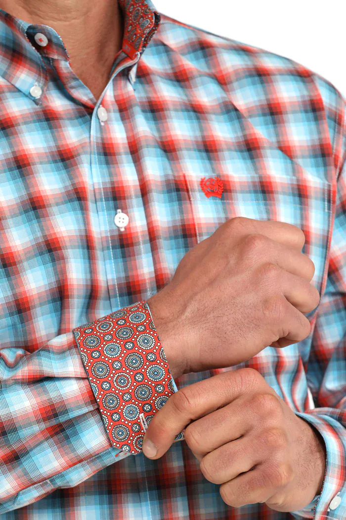 Cinch Men's Plaid Classic Fit Button Down Western Shirt MTW1106096 - Image 4