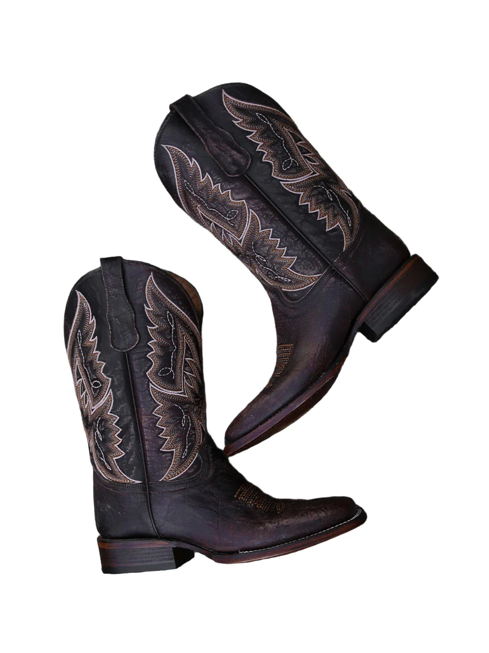 Circle G Men's Chocolate Embroidery Wide Square Toe Western Boots L6296 - Image 5
